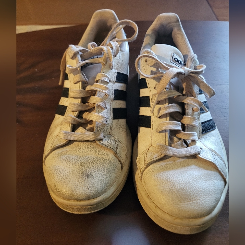 Adidas Women White and Black Sneakers